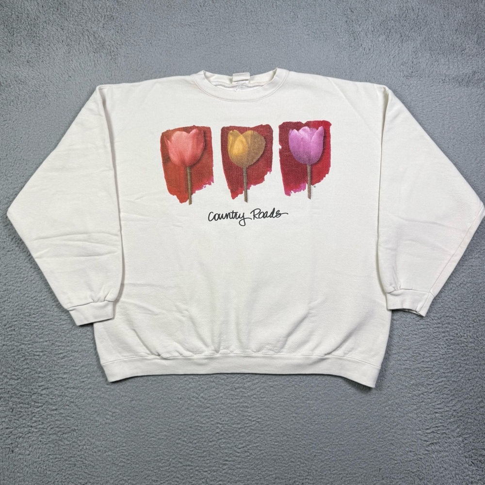 Vintage‎ Tulip flower Country Roads sweatshirt - Picture 2 of 4